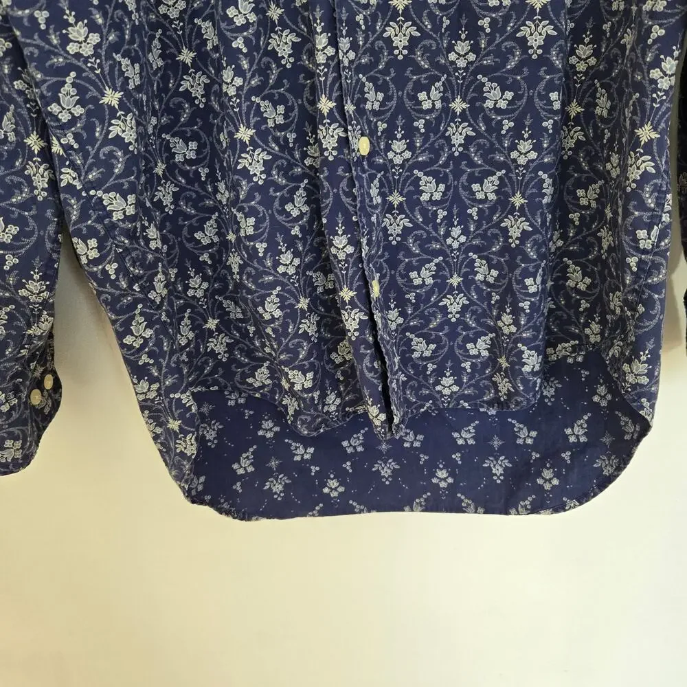 Vintage Banana Republic Floral Printed Shirt Cotton Office Work Men Medium
